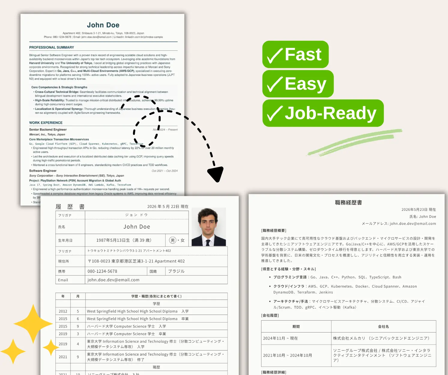 Japan-Ready Resume - in Seconds
