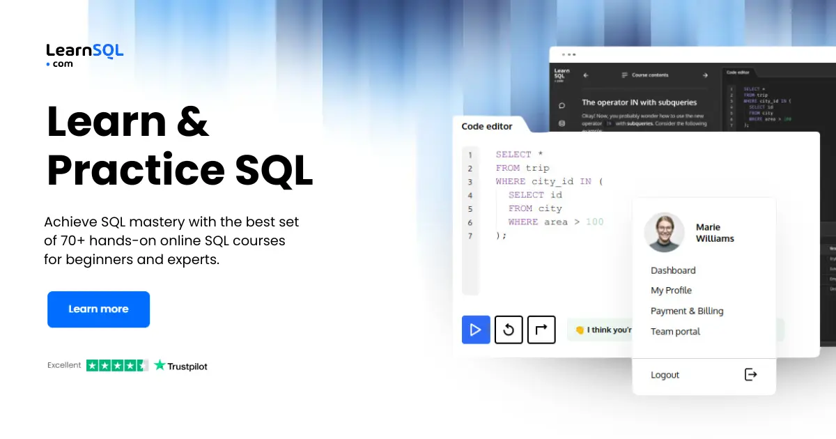 SQL online courses | LearnSQL.com
